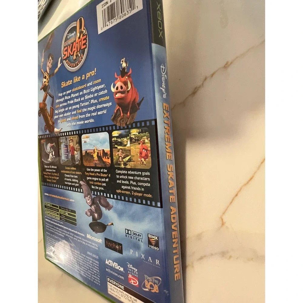 Disney Extreme Skate Adventure Xbox Game Toy Story‎ Lion King Tarzan Activision